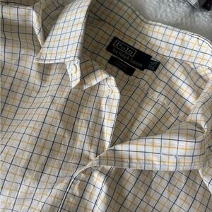 Ralph Lauren Men's White and Yellow Plaid Shirt